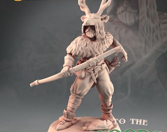 32mm Male Forest Ranger Miniature by Galaad Tabletop D&D Fantasy Resin Printed