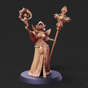 32mm Female Elf Cleric by Paul Scott Miniatures Tabletop D&D Fantasy Resin Printed