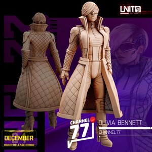 32mm Cyberpunk Olivia Bennet by Unit 9 Tabletop Pathfinder Fantasy Cyberpunk Resin Printed