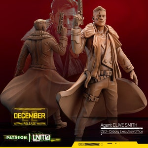 32mm Clive Smith by Unit 9 Tabletop Pathfinder Fantasy Cyberpunk Resin Printed