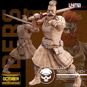 32mm Connor Lynch by Unit 9 Tabletop Pathfinder Fantasy Shadowrun Cyberpunk Resin Printed