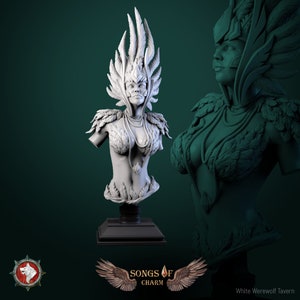 Harpy Queen Bust by White Werewolf Tavern Tabletop D&D Fantasy Resin Printed
