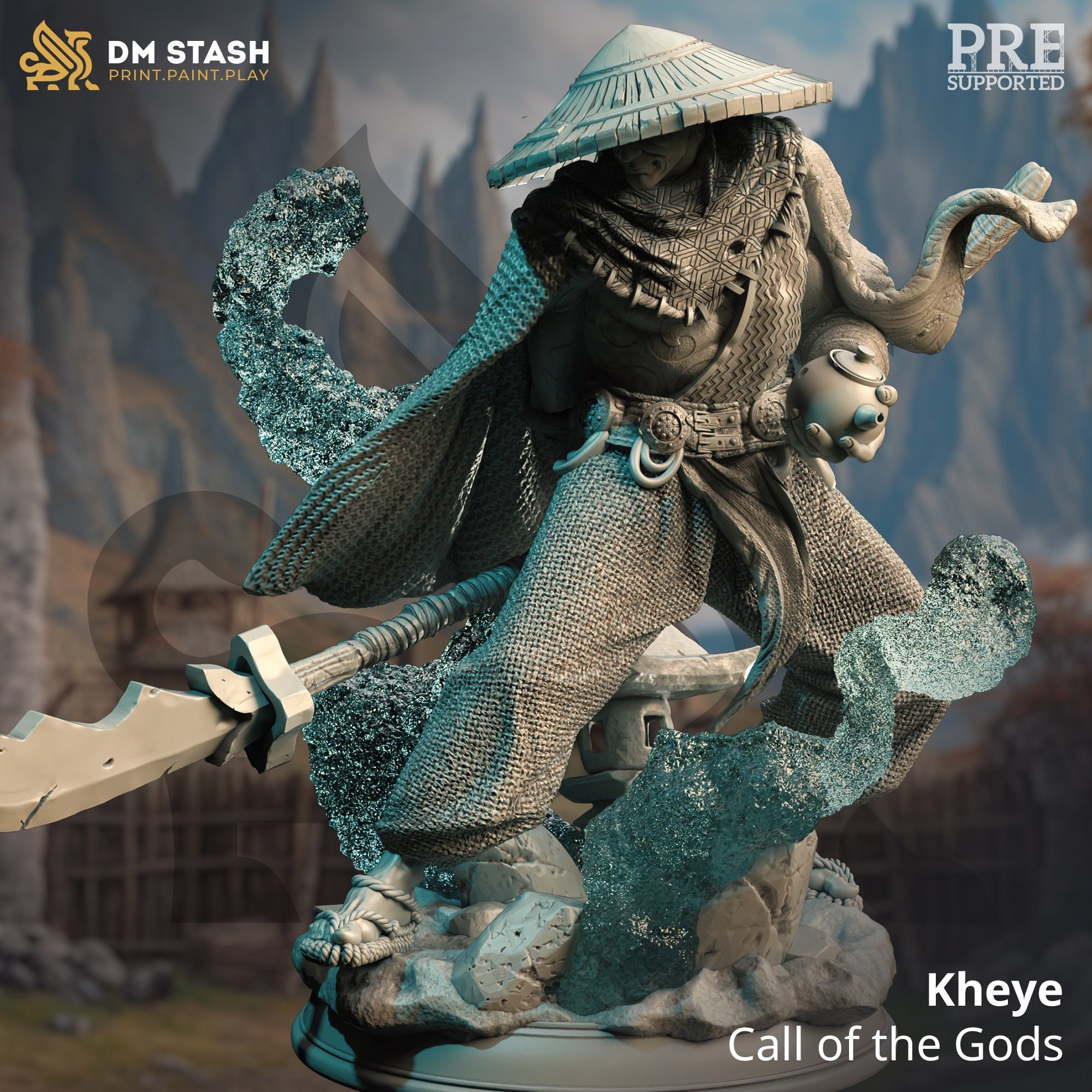 32/75mm Kheye the Monk by DM Stash Tabletop D&D Fantasy Resin Printed