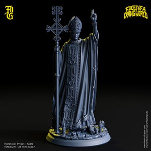 32mm Heretical Priest Faces of a Dying World Mork Bork theme by Flesh of Gods Tabletop D&D Fantasy Resin Printed