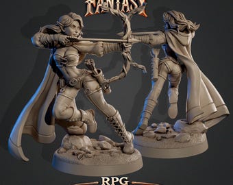 32/75mm Talia the Ranger by Claudia Sculpts Tabletop D&D Fantasy Resin Printed