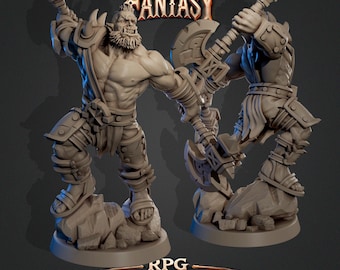 32/75mm Kavros the Orc Barbarian by Claudia Sculpts Tabletop D&D Fantasy Resin Printed