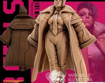 32mm Bomber Girl Yara Kuzenetsova by Unit 9 Tabletop Pathfinder Fantasy Cyberpunk Resin Printed
