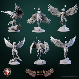 32mm Female Harpies by White Werewolf Tavern Choose Your Figure Tabletop D&D Fantasy Resin Printed