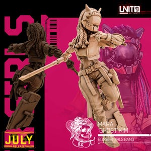 32mm Cyberpunk Mara Kim by Unit 9 Tabletop Pathfinder Fantasy Cyberpunk Resin Printed