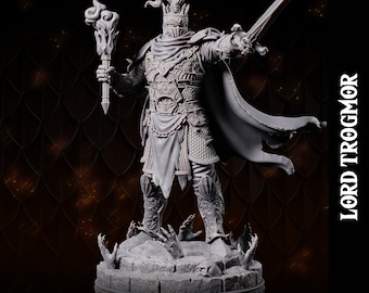 32/75 mm Chevalier de la mort Boss Lord Trogmor - Lame de dragon par Primal Collectibles Impression D&D Fantasy sur table en résine