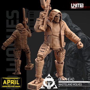 32mm Cyberpunk Gearhead by Unit 9 Tabletop Pathfinder Fantasy Cyberpunk Resin Printed