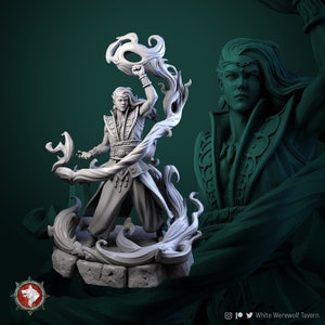 32/75mm Fire Master Elementalist by White Werewolf Tavern Tabletop D&D Fantasy Resin Printed