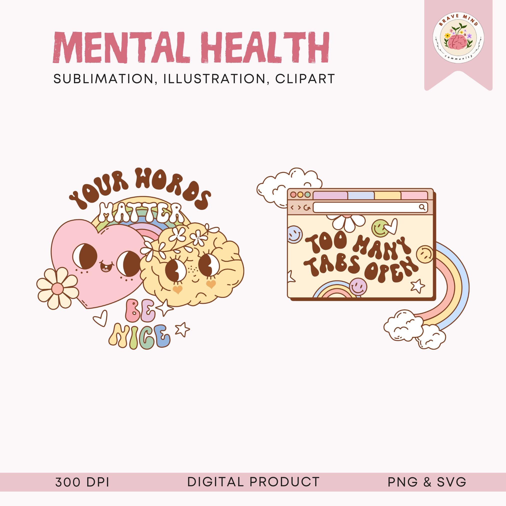 Self Care Clipart PNG Mental Health Matters Awareness SVG Clipart ...