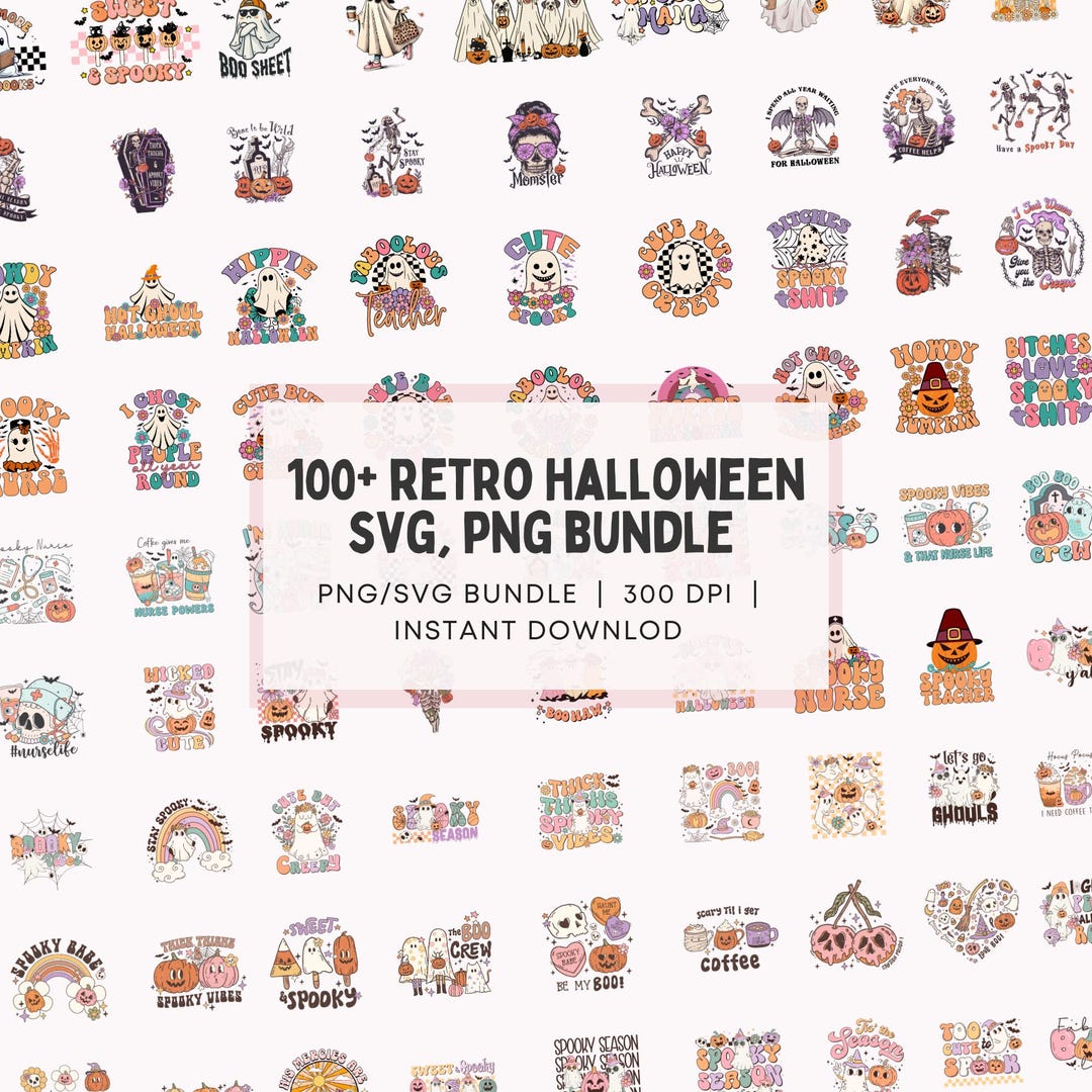 100+ Halloween Bundle SVG PNG Halloween Clipart Ghost Svg Halloween ...