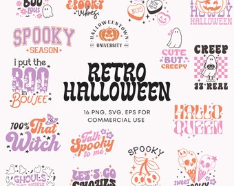 Retro Spooky Season SVG Halloween PNG Bundle for Commercial Use Halloween SVG