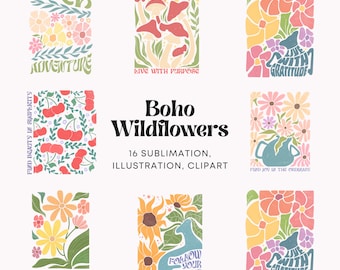 Flower PNG Abstract Flower svg Boho Floral png Boho Flower svg Flower Market svg Groovy Flower svg Positive Quotes png Retro Flower png