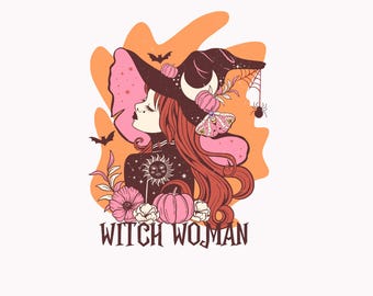 Witch SVG Halloween Witch Woman SVG Hot Witch Halloween Spooky Season Halloween Witch PNG Bundle Sublimation Commercial Use