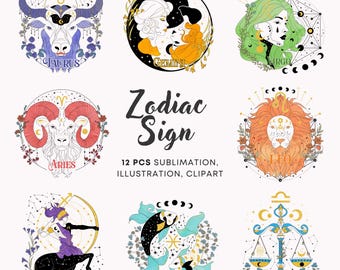 Zodiac Signs Astrology Gift Astrology Printable Astrology png Zodiac Sign Bundle Celestial SVG Zodiac Signs svg Horoscope SVG Astrology SVG