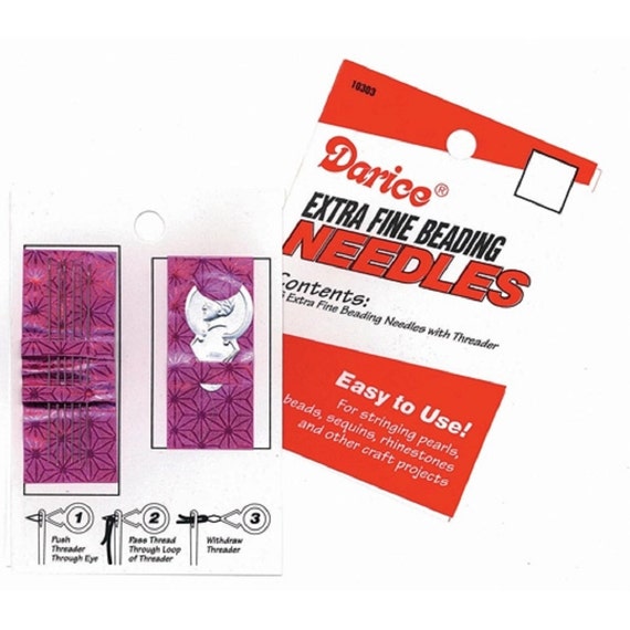 Extra Fine beading needle kit 6 needles & Threader Bead Craft Etsy