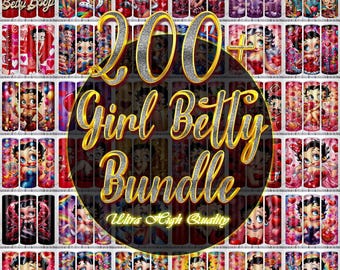 200+ Designs Betty Girl 20 Oz Tumbler PNG Bundle, Cartoon Character Tumbler PNG, Cartoon Tumbler Wrap PNG Sublimation, Digital Download