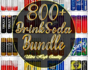 800+ Liquor and Soda Brands Tumbler Wrap Bundle, Print Shop Starter Pack, 20oz Skinny Sublimation Tumbler PNG Beverage Beer Drinks
