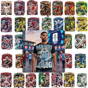 World Cup Teams Football Soccer Png Bundle - DTF & DTG PNG Files | A2 A3 A4 T-Shirt Graphics Streetwear Halftone Digital Download