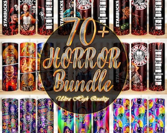 70+ Designs Horror 20oz Skinny Tumbler Png Bundle, Halloween Movie Tumbler Wrap Png Sublimation, Scary Movie Tumbler, Digital Download