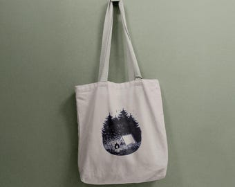 Campfire – Hand-Printed Linocut Tote Bag