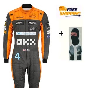 Customisable Go Kart F1 Race Suit Level-2 Standard Suit with Option to Add Custom Logos, Designs, Name, Flag, Number Etc with Free Shipping