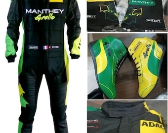 Customisable Go Kart F1 Race Suit Level-2 Standard Suit with Option to Add Custom Logos, Designs, Name, Flag, Number Etc with Free Shipping