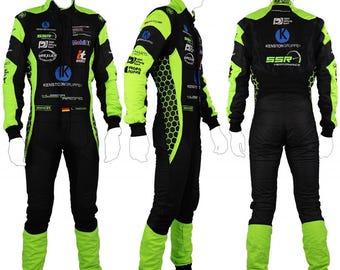 Customisable Go Kart F1 Race Suit Level-2 Standard Suit with Option to Add Custom Logos, Designs, Name, Flag, Number Etc with Free Shipping