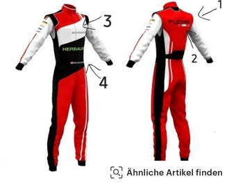 Customisable Go Kart F1 Race Suit Level-2 Standard Suit with Option to Add Custom Logos, Designs, Name, Flag, Number Etc with Free Shipping