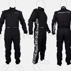 Customisable Go Kart F1 Race Suit Level-2 Standard Suit with Option to Add Custom Logos, Designs, Name, Flag, Number Etc with Free Shipping