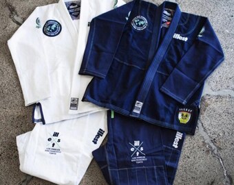 New Best Selling Top Quality SYR Kimono BJJ Gi Available in Navy Blue and White Colours and in all sizes with Free Shipping