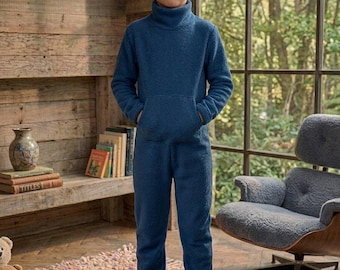 Unisex Kids & Adult Ultra-Warm Polar Fleece One-Piece Footed Pajamas with Lockable Zipper on Rear or Front (Customizable)