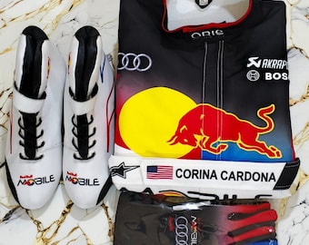 Customisable Go Kart F1 Race Suit Level-2 Standard Suit with Option to Add Custom Logos, Designs, Name, Flag, Number Etc with Free Shipping