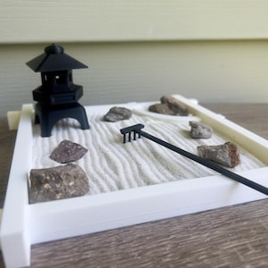 3D Printed Zen Garden Kit - Stress Relief Decor for Office, Home and Gifts - Zen Garden Desk Decor