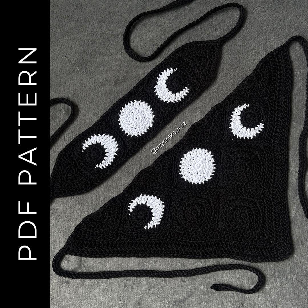 Triple Moon Accessories Bundle: Headband and Bandana Crochet