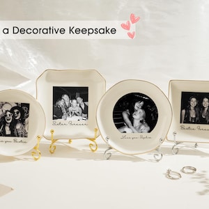 Personalised Photo Trinket Dish with Stand: Custom Jewelry Ring Dish, Wedding Gift, Bridesmaid Proposal, Trinket Tray for Best Friend/Bestie image 12