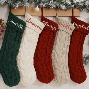 Personalized Family Christmas Stockings,2025 Embroidered Christmas Stocking,Knitted Stockings With Name,Monogram Stocking,Holiday Decor Gift