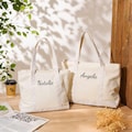 Custom Embroidered Canvas Tote Bag, Bridesmaid Gifts, Beach Handbags, Custom Text Tote, Bachelorette Gifts, School Bag, Weekend Tote