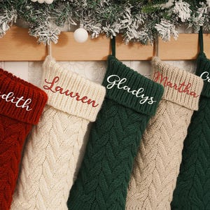 2025 Personalized Christmas Stockings, Family Knitted Christmas Stockings, Custom Christmas Gifts, Embroidered Christmas Stockings With Name