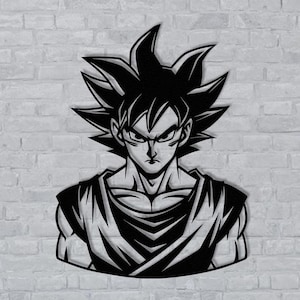 Arte de pared de metal de anime, decoración del hogar de manga, decoración de la habitación de los jugadores, póster de anime, regalo para amantes del manga, póster de pared, arte de dragón, regalo para amantes del anime