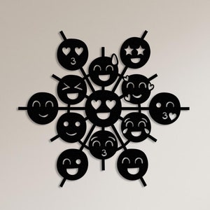 Emojis Happy Feeling Wanddekor, Metallwandkunst, Energiebooster Emoji, Emoji Emotions Poster, Emoji Lovely With Heart, Happy Vibe
