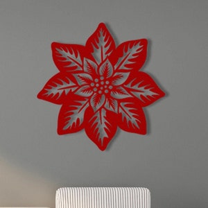 Decoración navideña, arte de pared de metal, regalo de Año Nuevo, decoración de pared de flor de pascua, regalo perfecto para Navidad, Weihnachtsstern, amor de Jesús, arte de Cristo