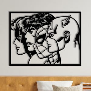 Avengers Porträts, Metall Wandkunst, Superhelden Wanddekor, Spiderman Thor Hulk Ironman Wandbehang, Kinderzimmer Dekor, Mann Höhle Kunst