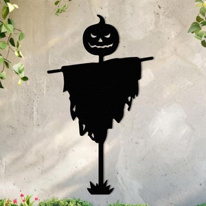 Halloween Scarecrow Decor, Metal Garden Stakes, Outdoor Halloween Decor, Halloween Wall Art, Garden Scary Decor, Pumpkin Wall Decor