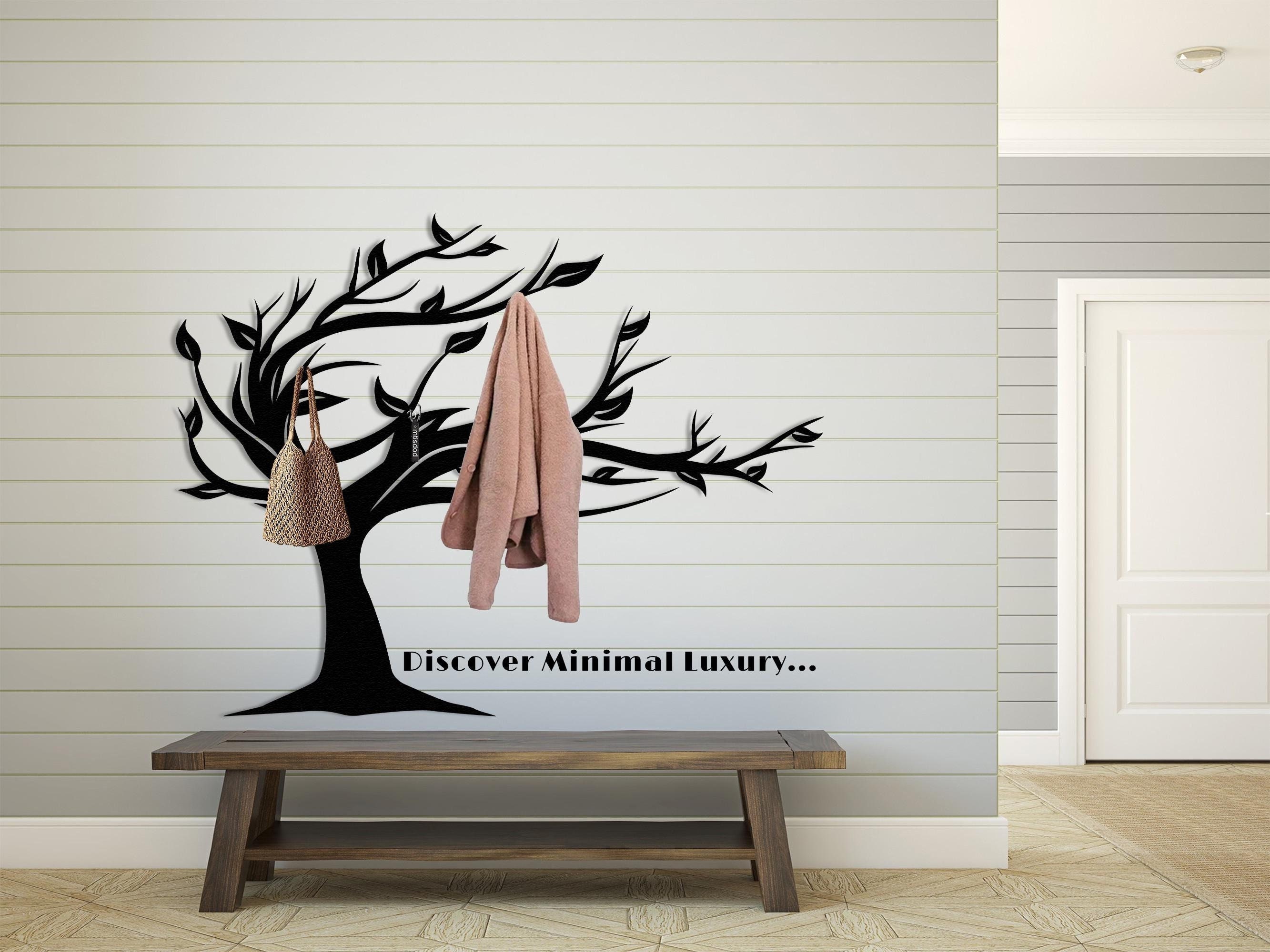 Windy Keychain Rack Large Tree Coat Rack Wall Hanger, Metal Coat Mount, Windy Tree Branch ...