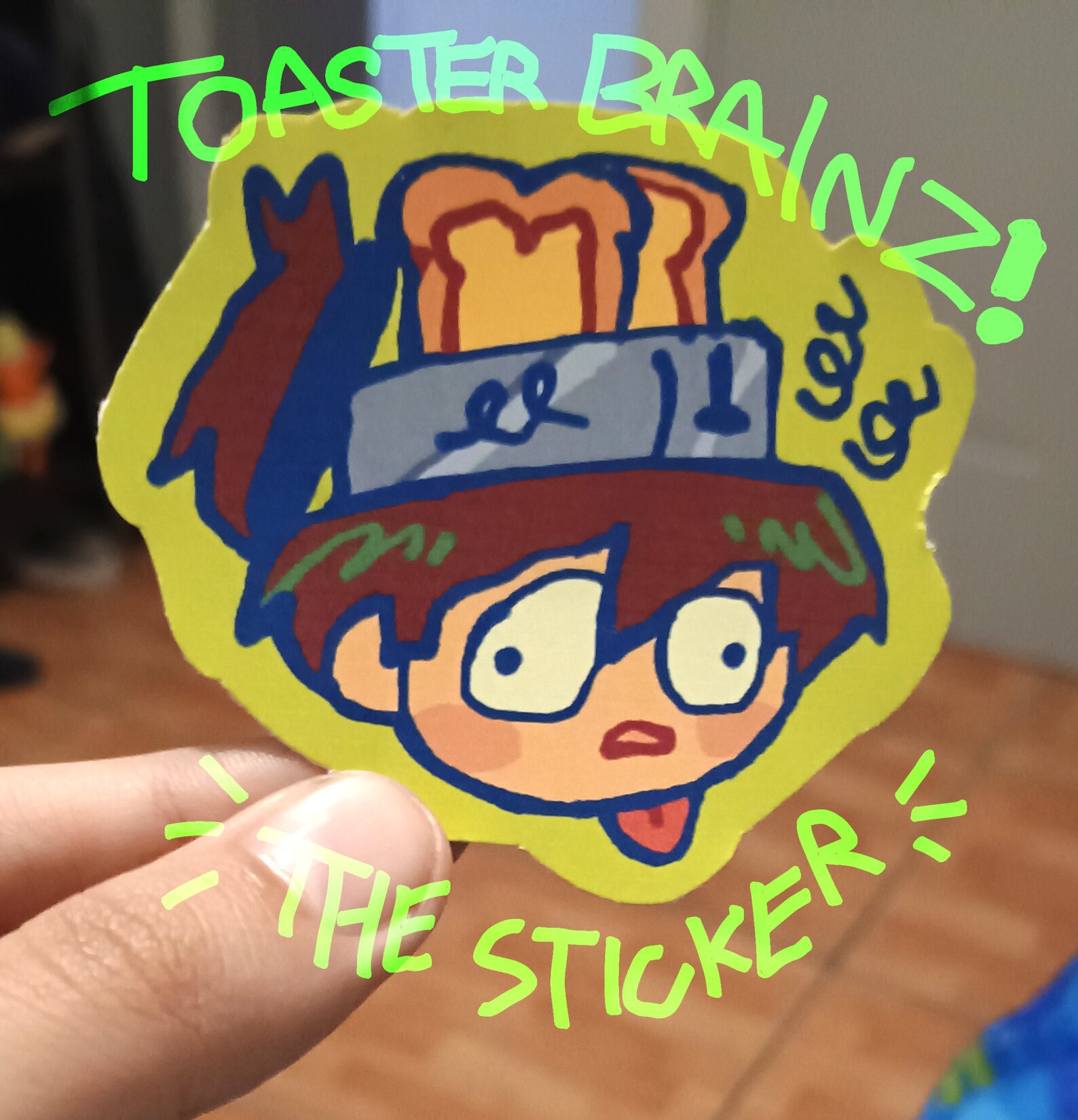 silly edd world toaster brains sticker vinyl glossy