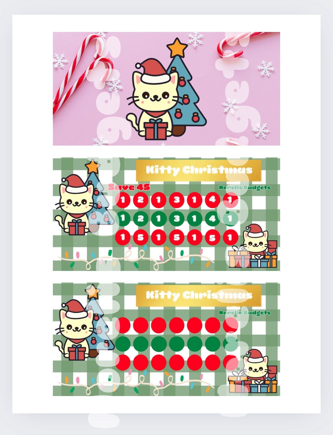 Kitty Christmas Savings Challenge